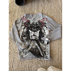 Y2K Vintage Tap Out Gray Pullover Men's XL NWT